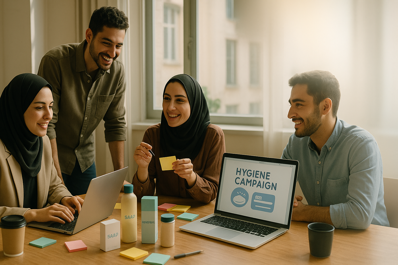 صویر گروهی از بازاریابها و مدیران برند ایرانی در حال طوفان فکری برای طراحی کمپین پویش بهداشت ایران من