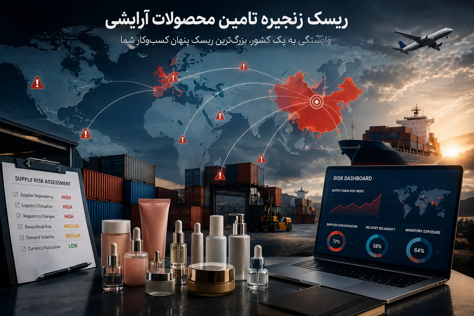 ریسک زنجیره تامین محصولات آرایشی | وابستگی به یک کشور تأمین‌کننده؛ بزرگ‌ترین ریسک پنهان صنعت آرایشی؟